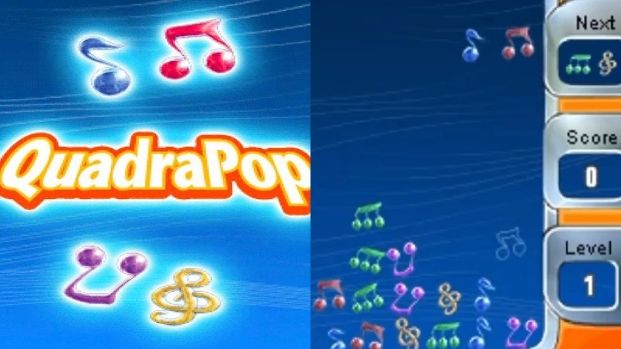 Pantalla de juego QuadraPop música y puntuación