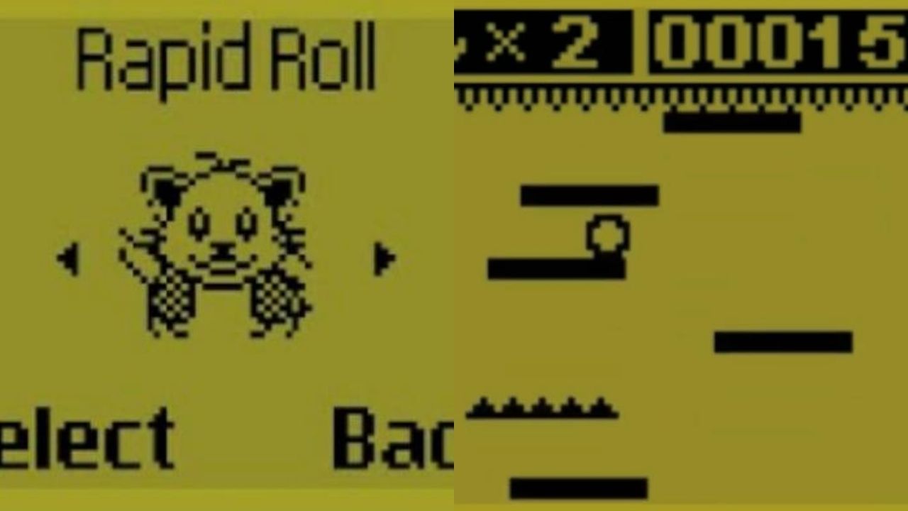 Juego retro en pantalla de calculadora