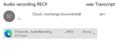Email con archivo de audio adjunto