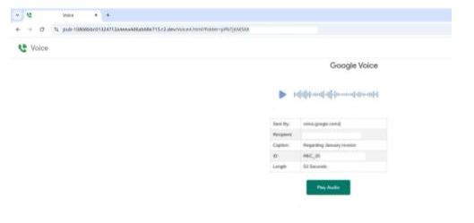 Interfaz de Google Voice para mensajes de audio