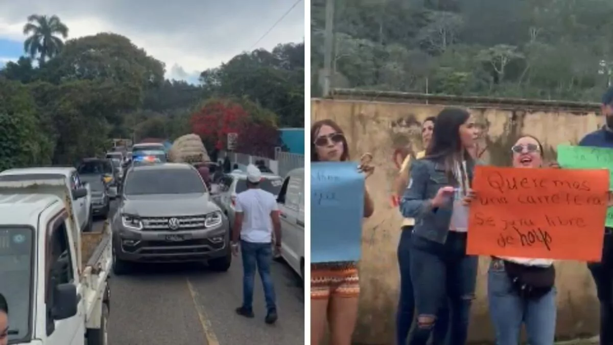 Comunitarios protestan exigiendo arreglo de carretera que comunica a Constanza