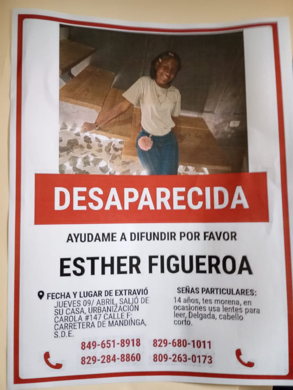 Desaparece Esther Figueroa, de 14 años, en SDE Desaparece Esther Figueroa, de 14 años, en SDE